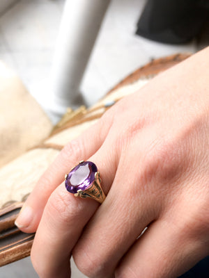 Rose Gold Marquise Cut Amethyst Engagement Ring For Women - LisaJewelryUS